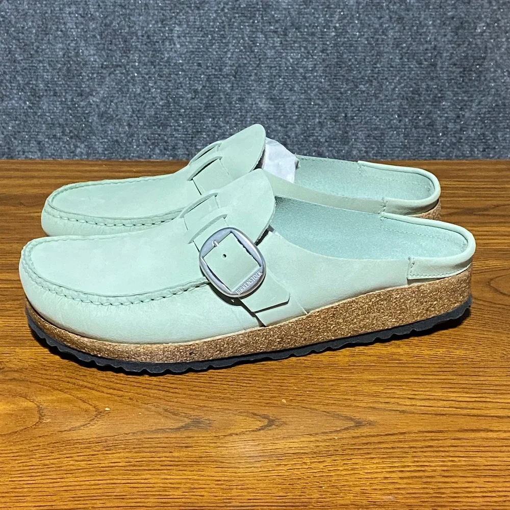 Birkenstock Buckley Matcha‎ Nubuck Leather Moccasin Clogs 1024033 EU42 M9 W11